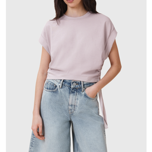AllSaints Mira Cropped Drawcord T-Shirt